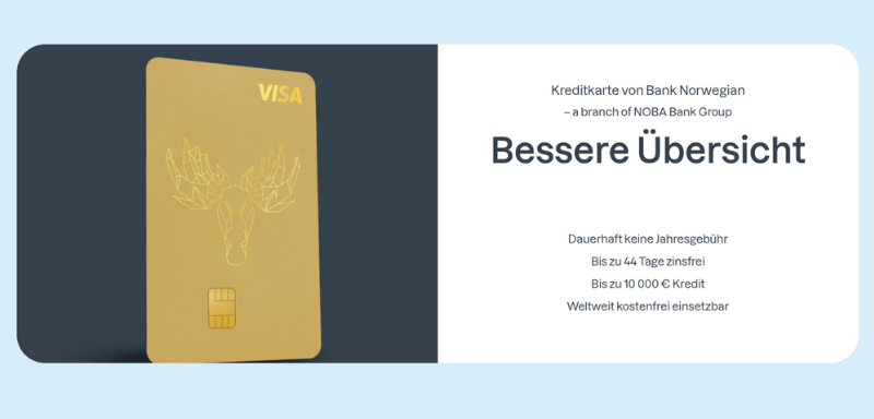 Funktionen der Kreditkarte von Bank Norwegian.